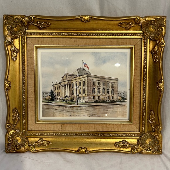 Vintage Wall Decor Vintage Gold Wood Frame Patriotic Art Usa Flag